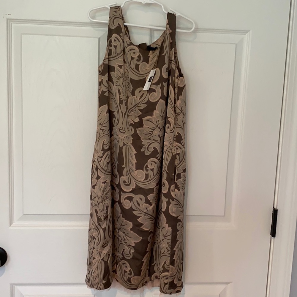 Girls Light and Dark brown patterned dress.